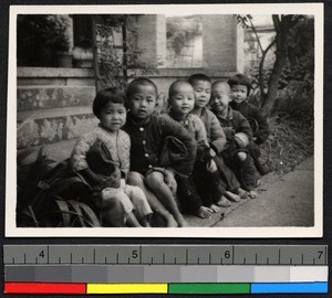 Orphans in warm clothing, Shaoxing, China, 1940