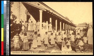 Orphans playing outside an orphanage, Bengaluru, India, ca.1920-1940