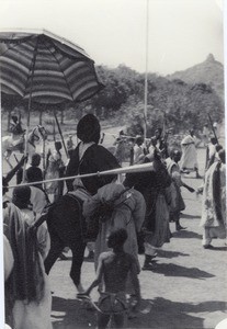 Lamido of Ngaoundere with his suite, in Cameroon