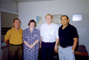 Family Bookshop Group, Cypern, fra venstre Rafiq Habib, Anne Slenger, Erik Wengel, Abdulla Ghosaini