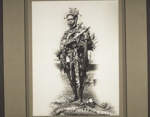 Nana Otuo Achampong / Omanhene of Kumawu / In his African battle dress