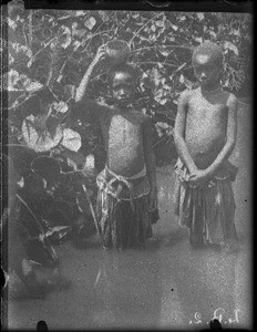 African children standing in a river in southern Africa