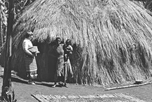 ELCT, Karagwe Diocese, Tanzania. Missionary and Parish Assistant Gudrun Vest at a village visit