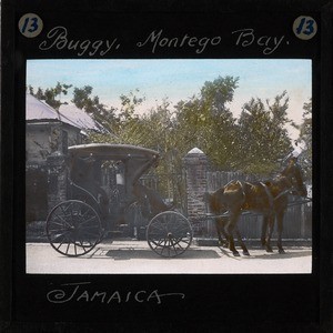 Horse drawn carraige, Montego Bay, Jamaica, early 20th century