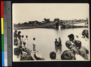 Baptism in river, Ningbo, Zhejiang, China, ca.1920-1940