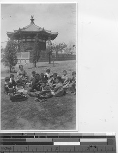 Outdoor classroom at Rongxian, China, 1935