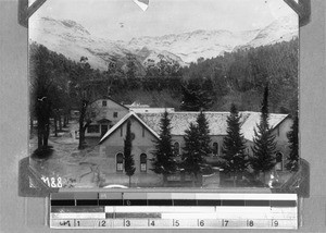 Houses and mountains covered with snow, Genadendal, South Africa, 1906-08-08