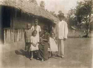 Samuel Ebobise and his family, in Cameroon