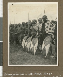 Tribal display, Chogoria, Kenya, ca.1925