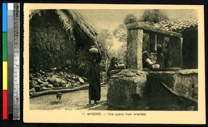 Girls at a well, Mysore, India, ca.1920-1940