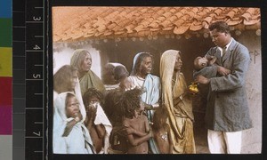 Indian minister baptising Dom baby, Varanasi, Uttar Pradesh, India, s.d