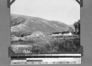 Three men and two houses, Mamre, South Africa