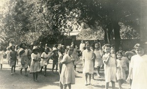 Children playing in the playground of a the pre-school