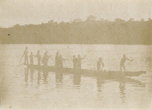 Pirogue on the river, in Gabon