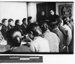 Fr. Escalante with womens sodality group in Dalian, China, 1940