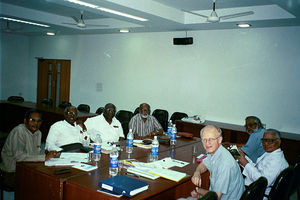 Meeting in the coregroup to plan for the "Masterplan" for Arcot Lutheran Church. In the photo b