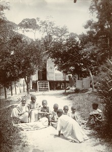 Girls playing in the mission station of Talagouga, in Gabon