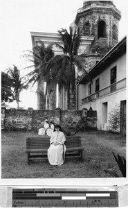 Maryknoll Sisters in their convent garden, Malabon, Philippines, March 1929