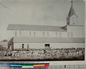 Regular annual meeting, outside the church, Toliara, Madagascar, 1931