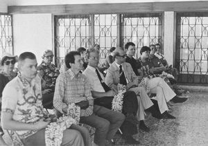 DMS Studiegruppe besøger Arcot Lutherske Kirke (ALC), Sydindien, 1980. Her er de på Women’s Christian Hostel i Chennai (Madras)