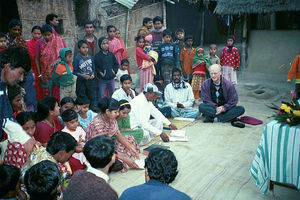 Bangladesh Lutheran Church/BLC, 24th January 2002. Church Service at the market square of a vil