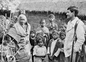 Bangladesh Lutheran Church/BLC, 1993. Arabindo Bormon visiting a village