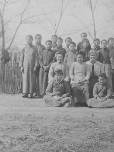 Manchuria, the 1930s. Kirstine Wemmelund among students. Else Kirstine Johanne Pedersen Wemmelu