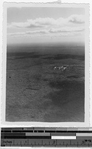 Aerial view of Carrillo Puerto and surrounding forest, Quintana Roo, Mexico, ca. 1944