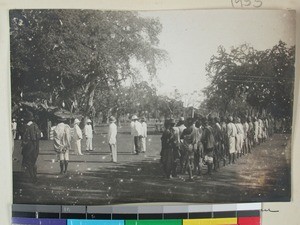 Decorating of war veterans, Befandriana, Morombe, Madagascar, 1927