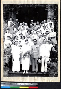 Wedding party and attendants, Sichuan, China, ca. 1935-1936