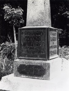 Monument erected in memory of colonists and soldiers, victims of the Kanak uprising in 1917-1918