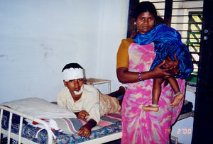 Danish Mission Hospital, Tirukoilur, Tamil Nadu, South India, 14th February 2000. A young patie