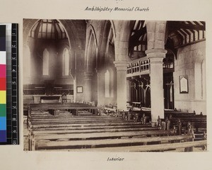 Interior of Ambohipotsy Memorial church, Madagascar, ca. 1868-1885