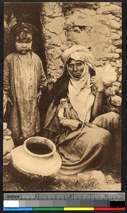 Woman spinning wool, Tunisia, ca.1920-1940