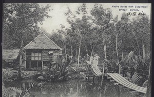 Native House with Suspension Bridge, Borneo