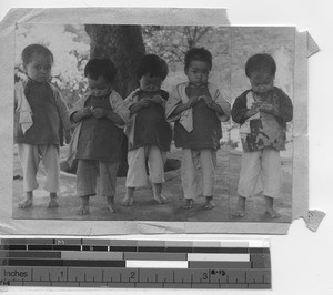 Five young children at Yangjiang, China, 1936