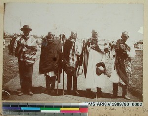 Imerina chiefs greeting General Gallieni in Antananarivo, Madagascar, 1900