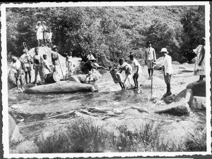 Missionary Guth on an evangelization journey, Pare, Tanzania, ca.1927-1938