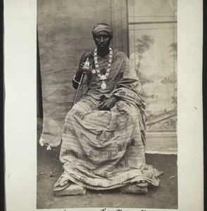 King Sakite of East-Krobo, whose capital is Odumase. The necklace and the sword were presented to him by Queen Victoria. His robe is indigenous