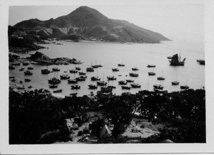 View of the harbor from Maryknoll Stanley House, Hong Kong, China, 1937