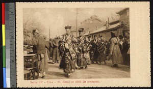 Monks in ceremonial robes, China, ca.1920-1940