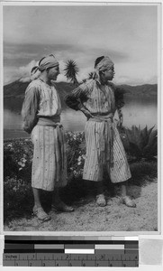 Portrait of two men wearing traditional clothing, Guatemala, ca. 1946