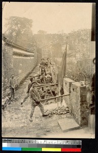 Soldiers protect the town, Sichuan, China, 1911