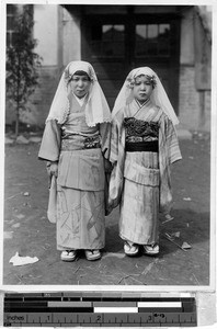 Two girls, Heijo, Korea, ca. 1930-1950