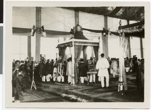 Baldachin for the Emperor and his wife in the coronation hall, Addis Abeba, Ethiopia, 1930