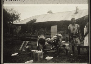 Girls at the Saturday-Cleaning in the School in Agogo