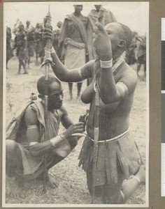 Scarification of young girl, Meru, Kenya, ca.1934