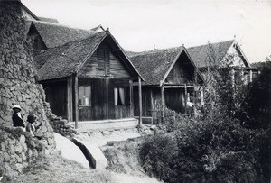 Old wooden huts near the palace of the Queen in Antananarivo, Madagascar