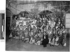 Valentine Party for senior nursing students at St. Paul's Hospital, Manila, Philippines, February 14, 1928