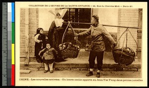 Babies arrive at mission, China, ca.1920-1940